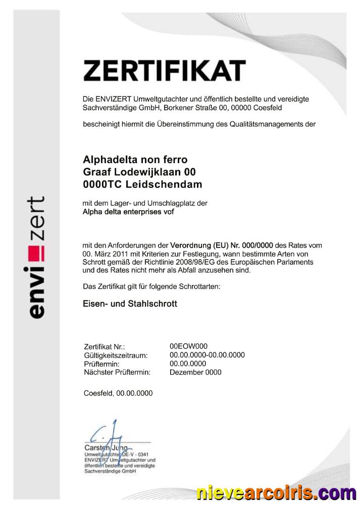Germany Envizert GmbH zertifikat certificate